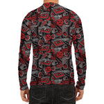 Grunge Graffiti Pattern Print Men's Long Sleeve Rash Guard