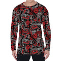 Grunge Graffiti Pattern Print Men's Long Sleeve T-Shirt
