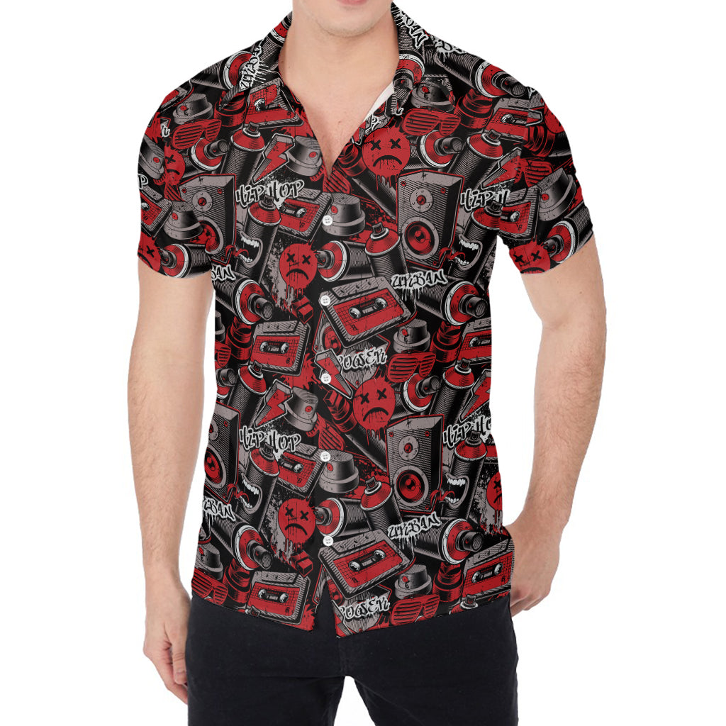 Grunge Graffiti Pattern Print Men's Shirt