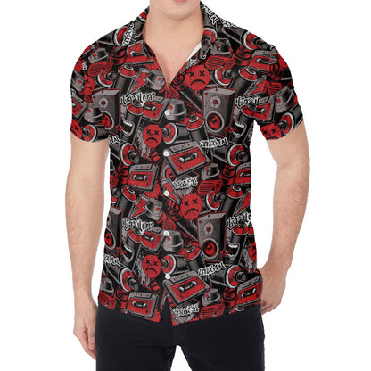 Grunge Graffiti Pattern Print Men's Shirt
