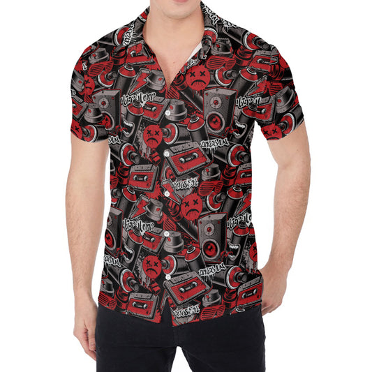 Grunge Graffiti Pattern Print Men's Shirt