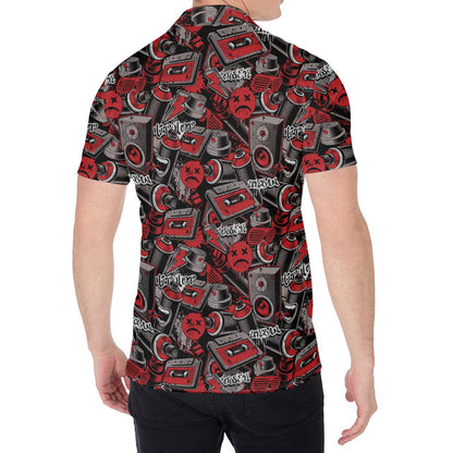 Grunge Graffiti Pattern Print Men's Shirt