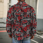 Grunge Graffiti Pattern Print Men's Shirt Jacket