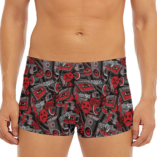 Grunge Graffiti Pattern Print Men's Short Boxer Briefs