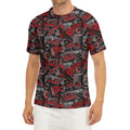 Grunge Graffiti Pattern Print Men's Short Sleeve Rash Guard