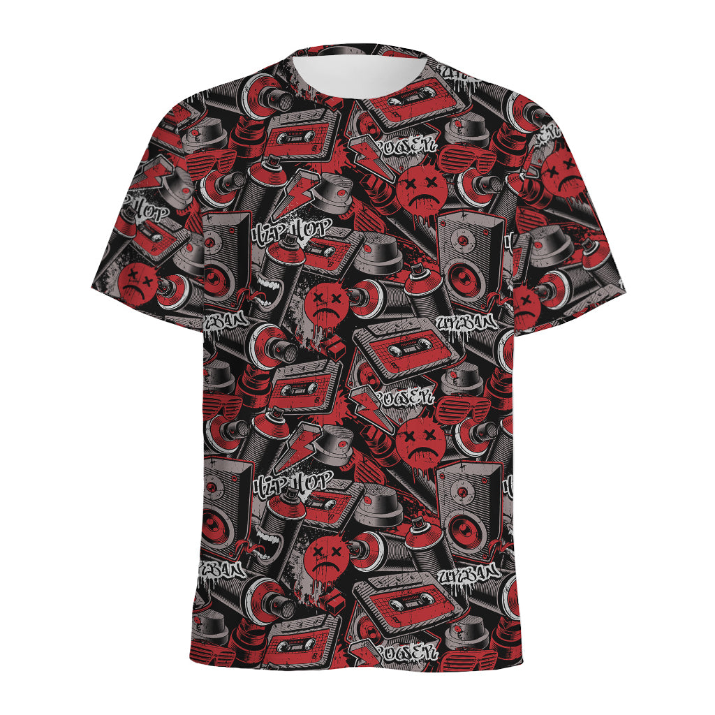 Grunge Graffiti Pattern Print Men's Sports T-Shirt