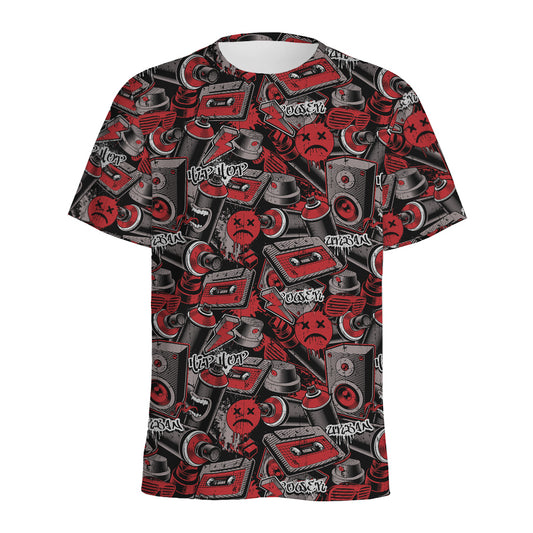 Grunge Graffiti Pattern Print Men's Sports T-Shirt