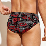 Grunge Graffiti Pattern Print Men's Swim Briefs