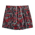 Grunge Graffiti Pattern Print Mesh Shorts