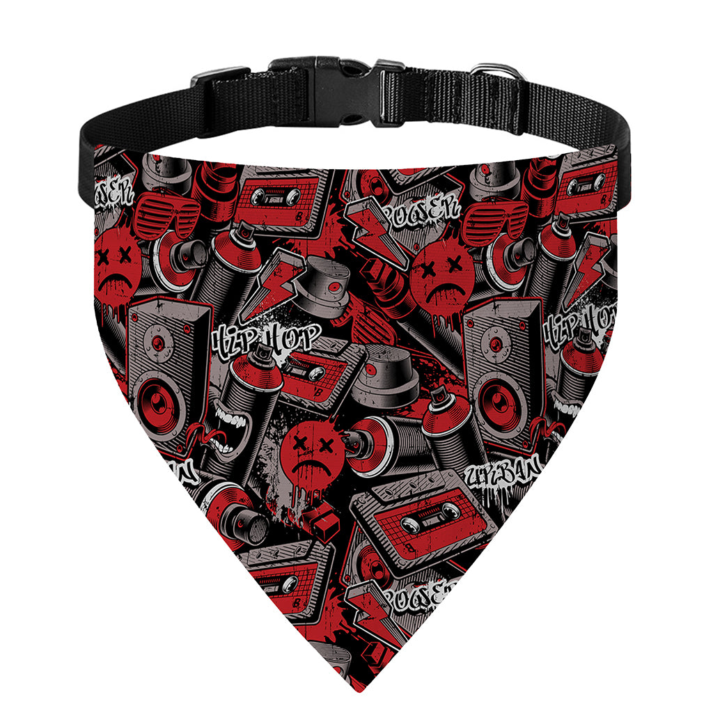 Grunge Graffiti Pattern Print Over The Collar Dog Bandana
