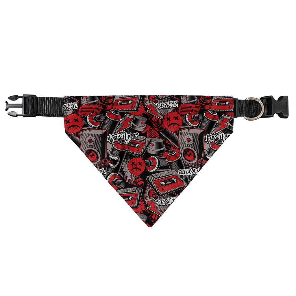 Grunge Graffiti Pattern Print Over The Collar Dog Bandana