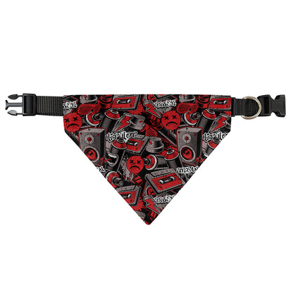 Grunge Graffiti Pattern Print Over The Collar Dog Bandana