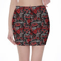 Grunge Graffiti Pattern Print Pencil Mini Skirt