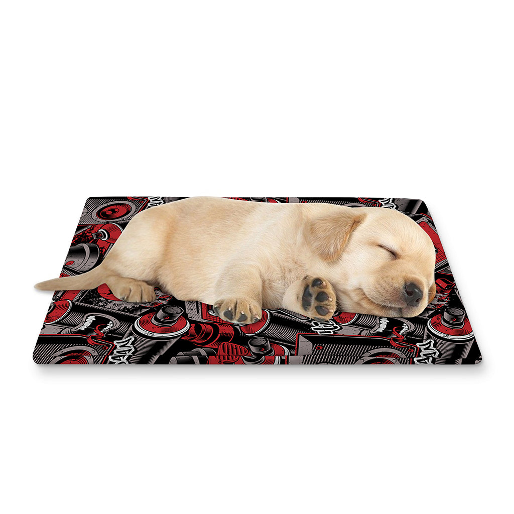 Grunge Graffiti Pattern Print Pet Cooling Mat Cover