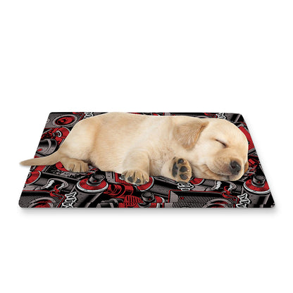 Grunge Graffiti Pattern Print Pet Cooling Mat Cover