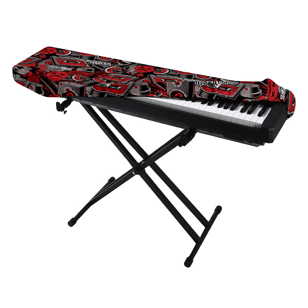 Grunge Graffiti Pattern Print Piano Keyboard Cover