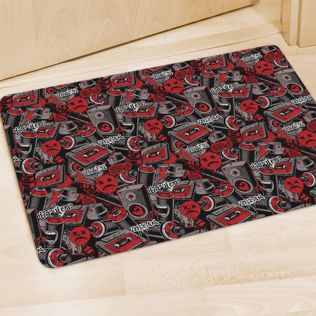 Grunge Graffiti Pattern Print Polyester Doormat