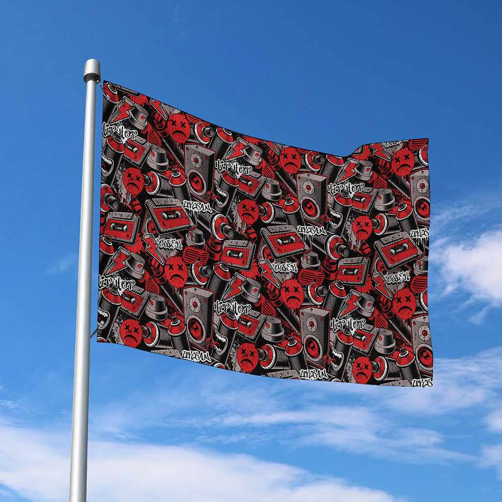 Grunge Graffiti Pattern Print Polyester Flag