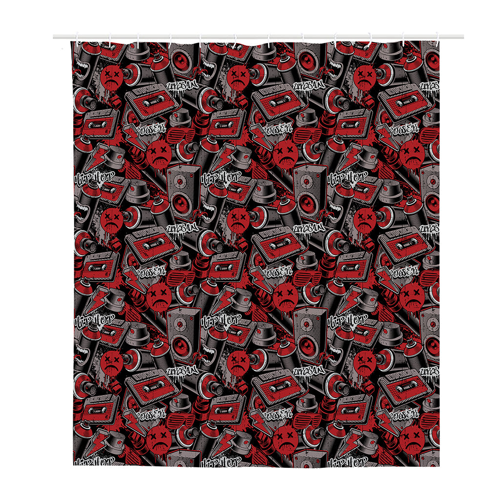Grunge Graffiti Pattern Print Polyester Shower Curtain