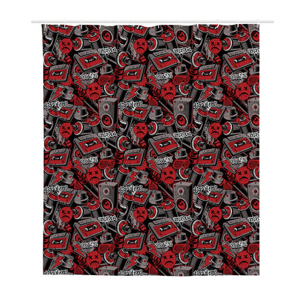 Grunge Graffiti Pattern Print Polyester Shower Curtain