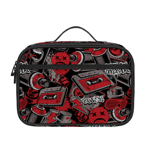 Grunge Graffiti Pattern Print Portable Lunch Bag