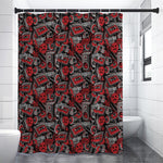 Grunge Graffiti Pattern Print Premium Shower Curtain