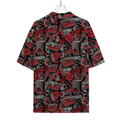 Grunge Graffiti Pattern Print Rayon Hawaiian Shirt