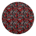 Grunge Graffiti Pattern Print Round Blanket