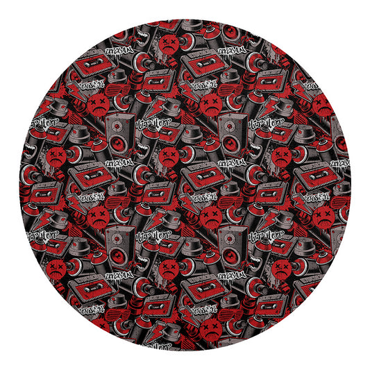 Grunge Graffiti Pattern Print Round Blanket
