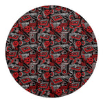 Grunge Graffiti Pattern Print Round Blanket