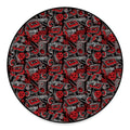 Grunge Graffiti Pattern Print Round Floor Mat