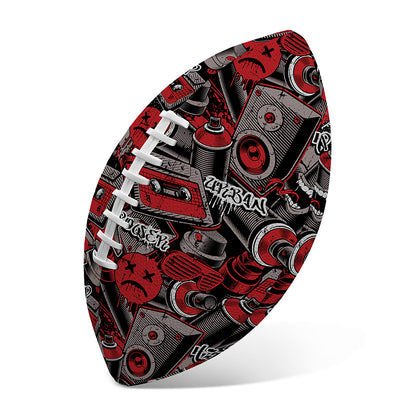 Grunge Graffiti Pattern Print Rugby Ball
