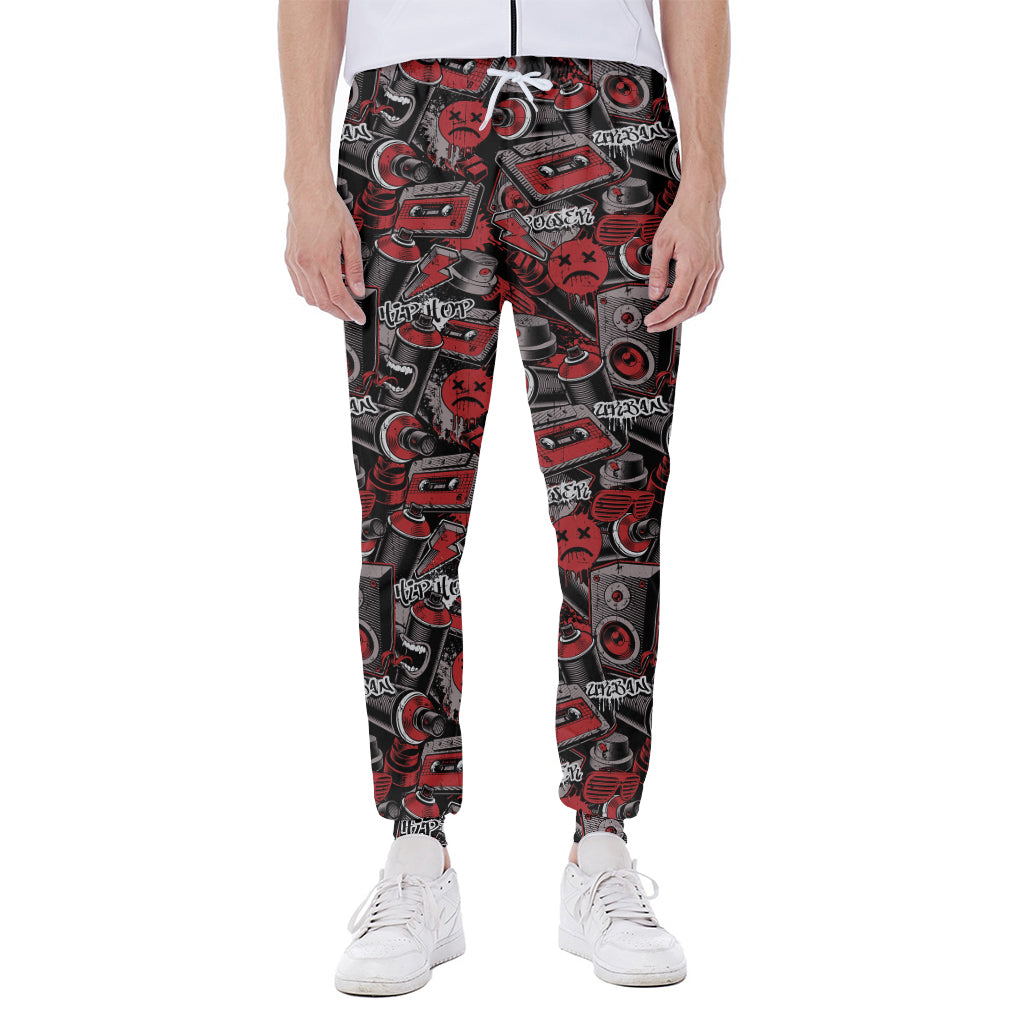 Grunge Graffiti Pattern Print Scuba Joggers