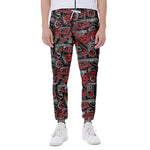 Grunge Graffiti Pattern Print Scuba Joggers