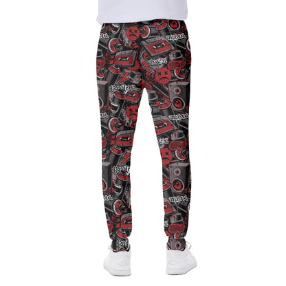 Grunge Graffiti Pattern Print Scuba Joggers