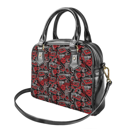 Grunge Graffiti Pattern Print Shoulder Handbag