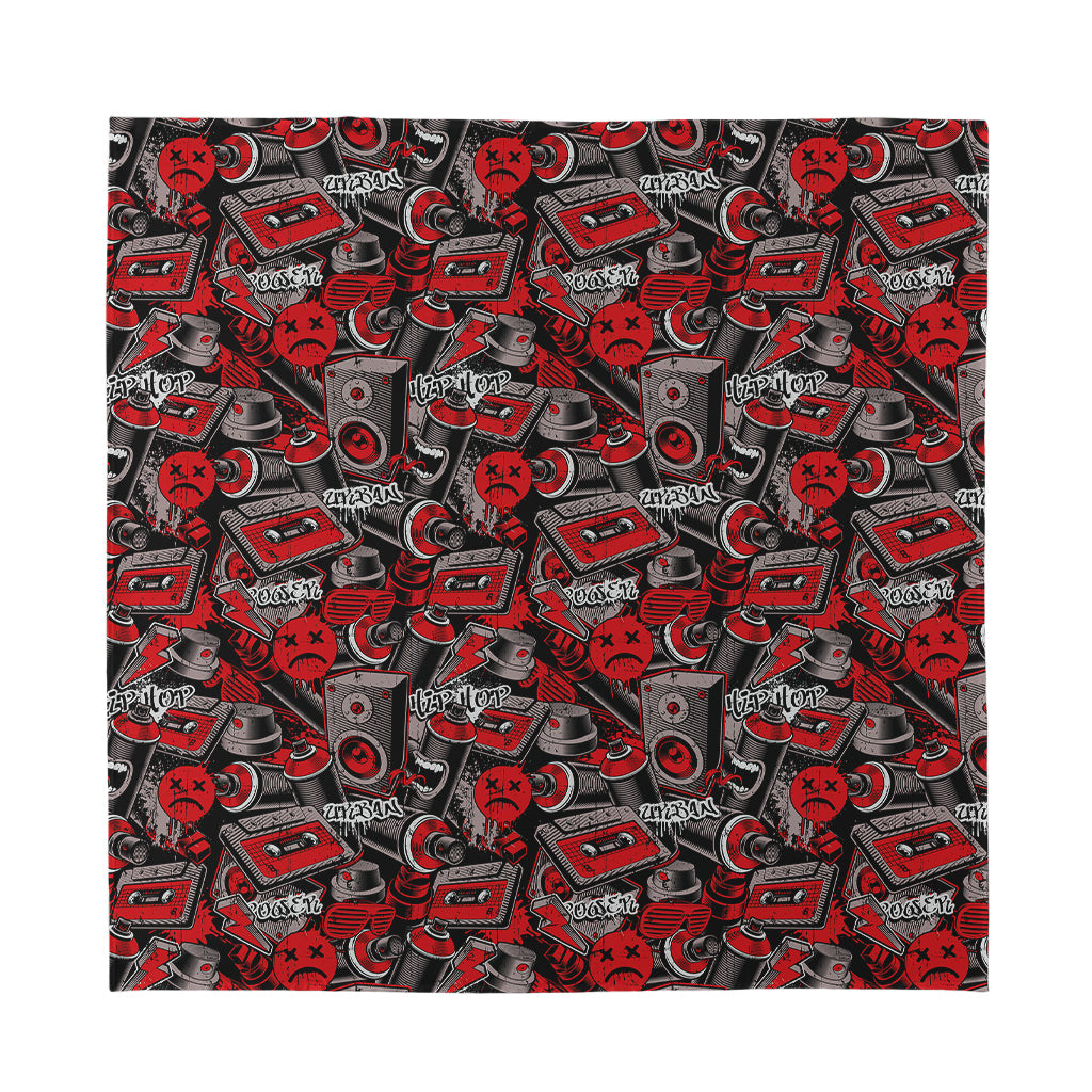 Grunge Graffiti Pattern Print Silk Bandana