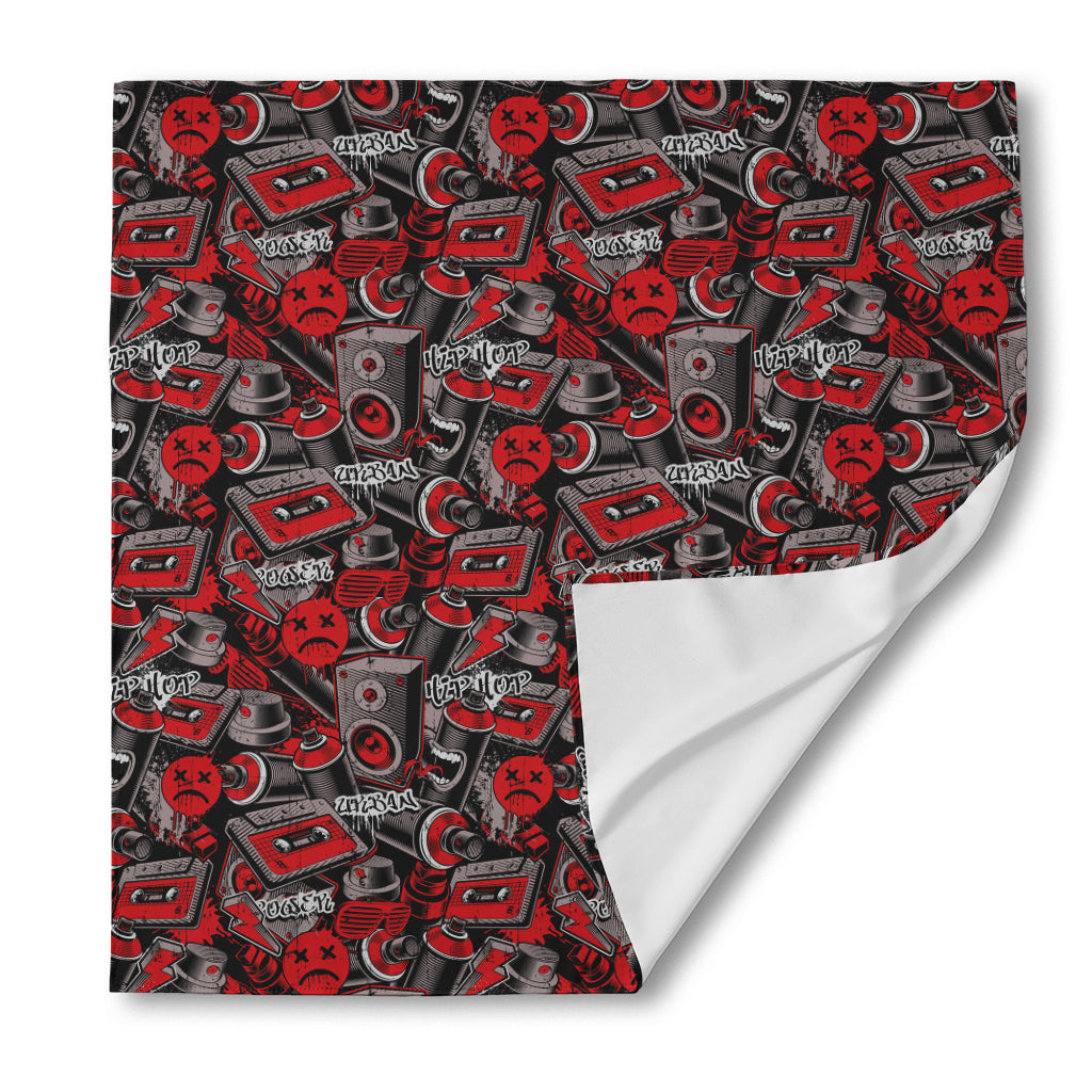 Grunge Graffiti Pattern Print Silk Bandana