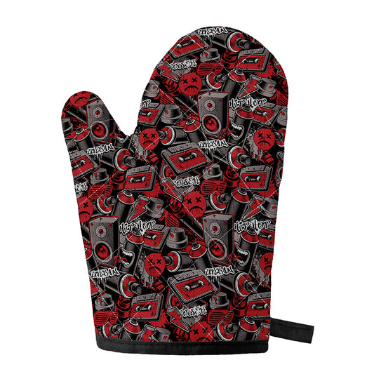 Grunge Graffiti Pattern Print Single Oven Mitt