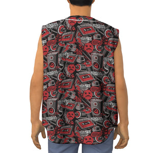 Grunge Graffiti Pattern Print Sleeveless Baseball Jersey