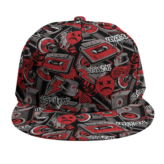 Grunge Graffiti Pattern Print Snapback Cap