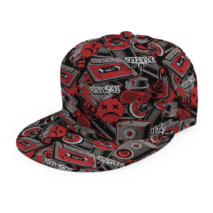 Grunge Graffiti Pattern Print Snapback Cap