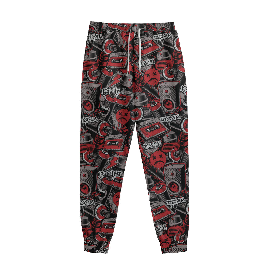 Grunge Graffiti Pattern Print Sweatpants