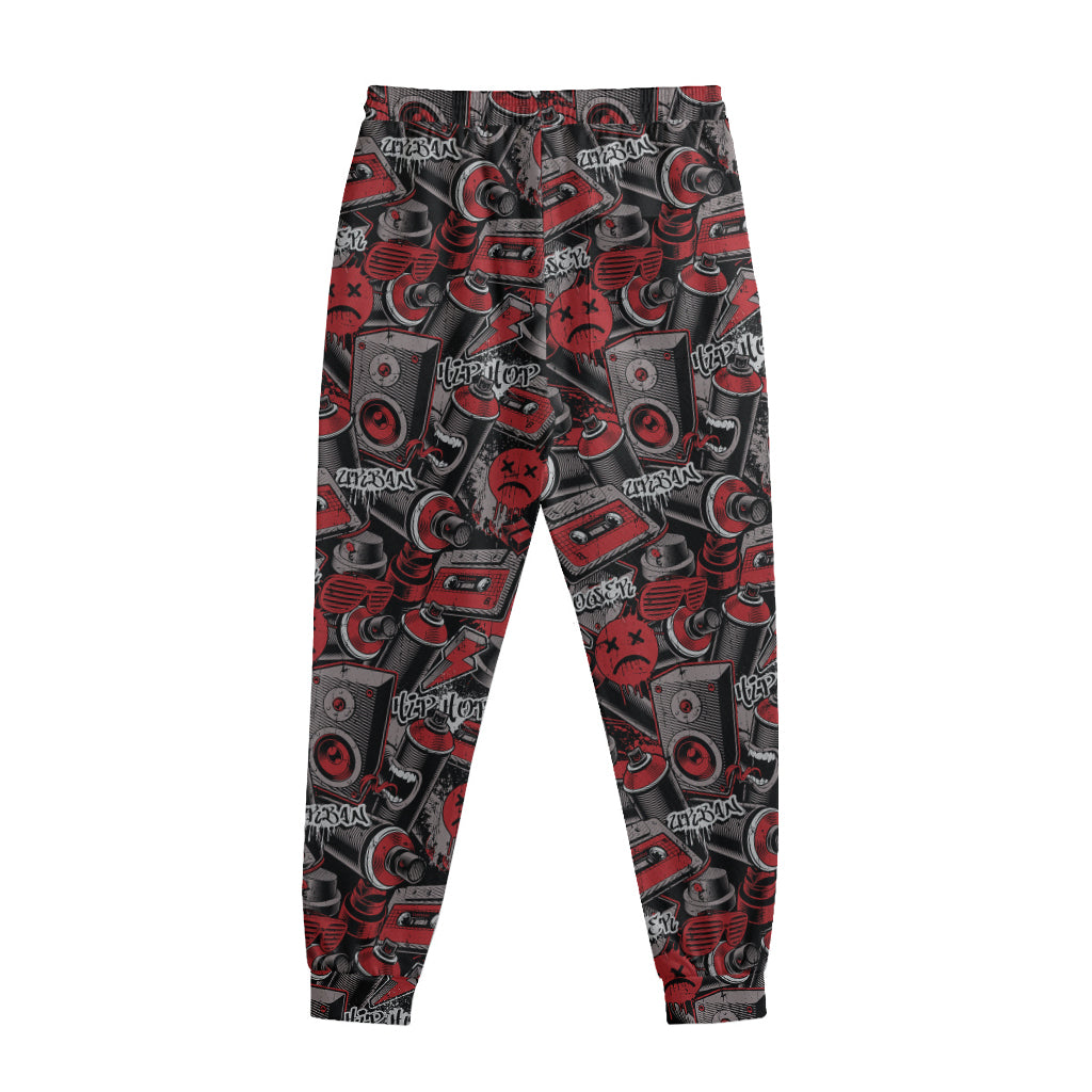 Grunge Graffiti Pattern Print Sweatpants