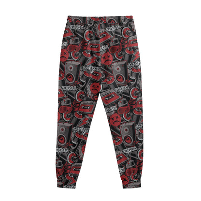 Grunge Graffiti Pattern Print Sweatpants