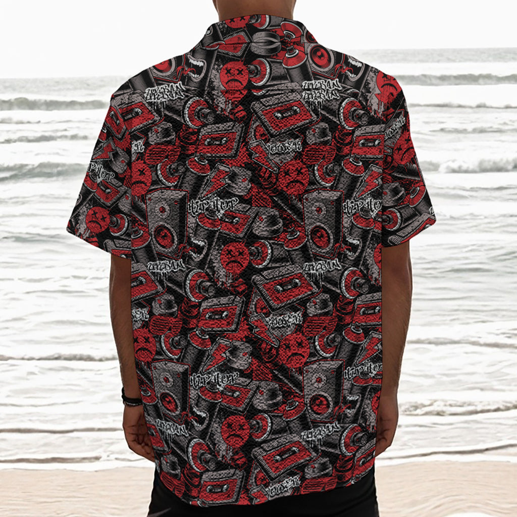 Grunge Graffiti Pattern Print Textured Short Sleeve Shirt