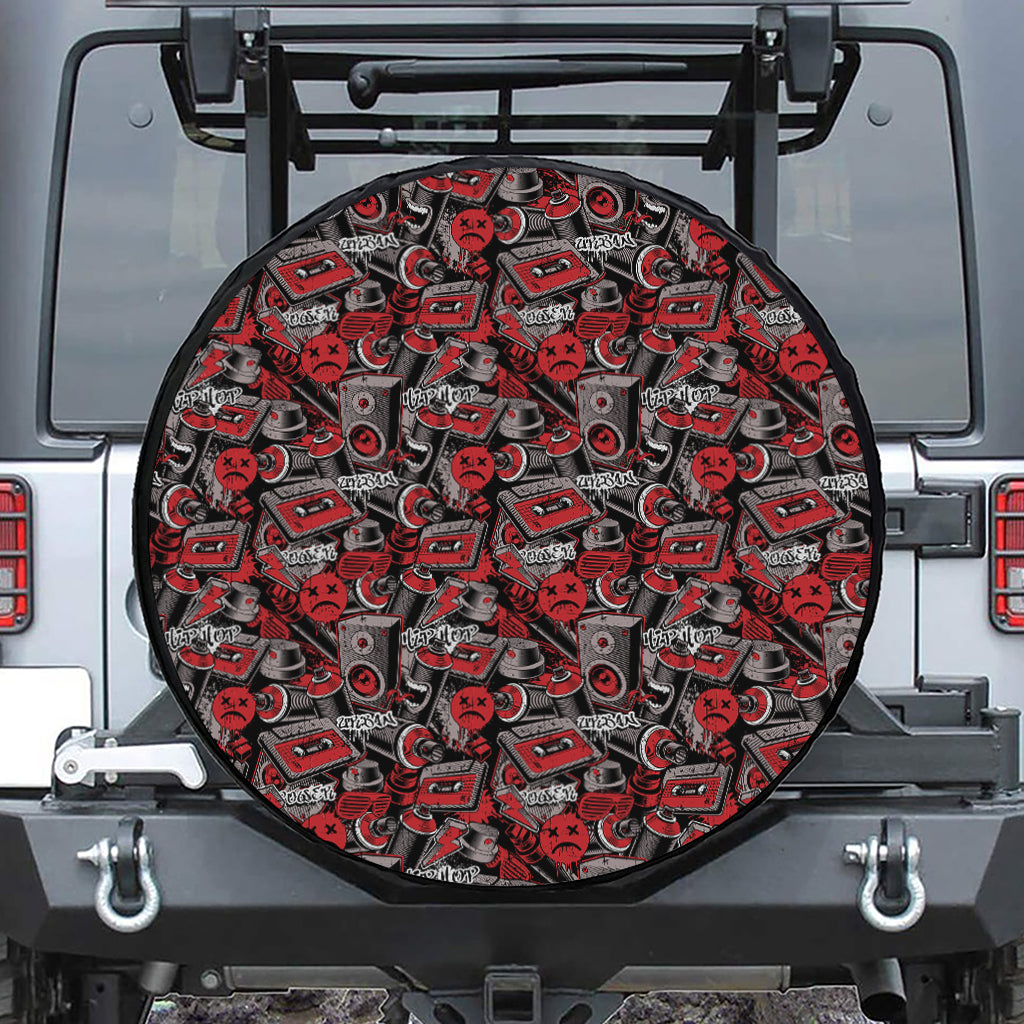 Grunge Graffiti Pattern Print Tire Cover