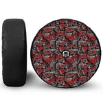 Grunge Graffiti Pattern Print Tire Cover With Camera Hole