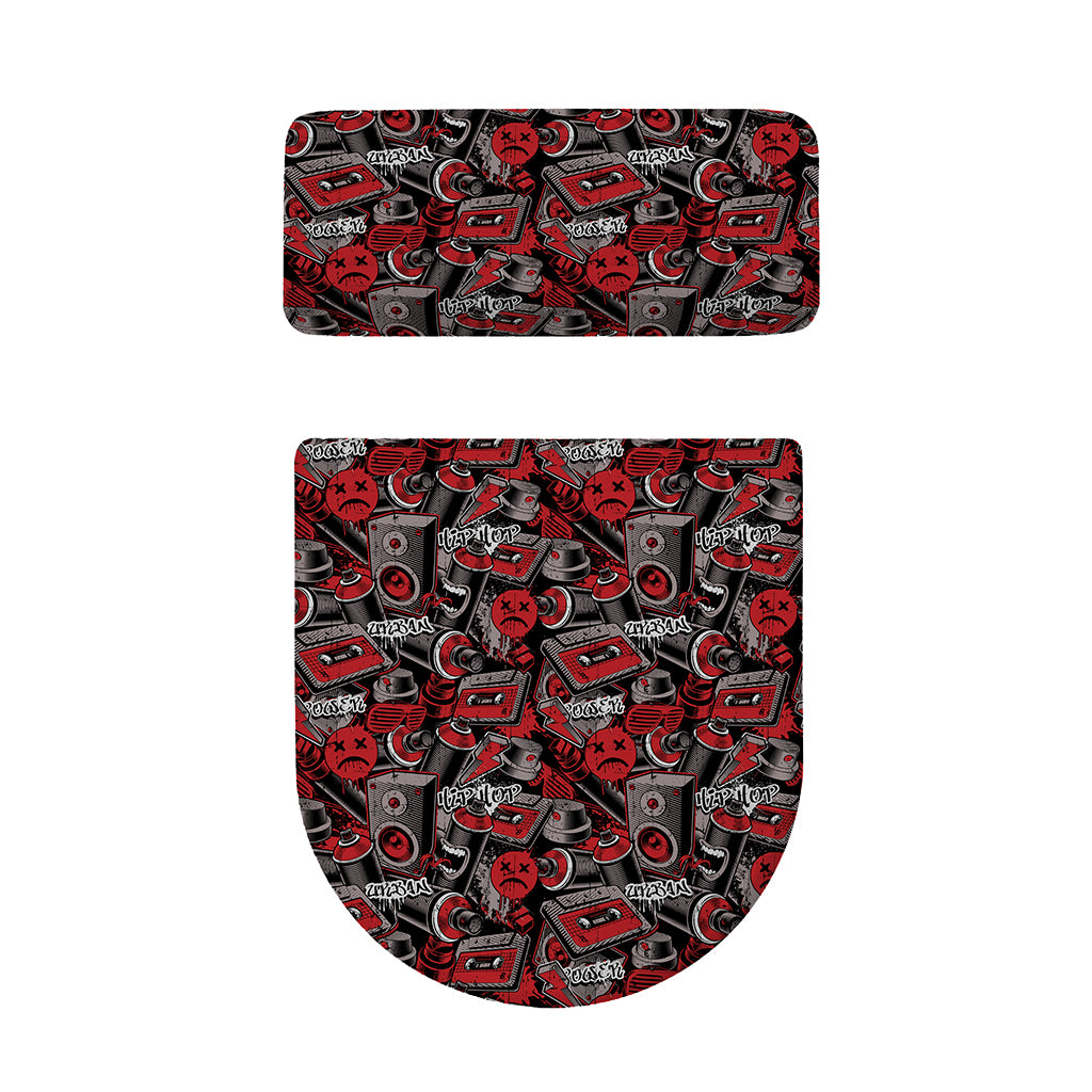 Grunge Graffiti Pattern Print Toilet Lid And Tank Cover Set