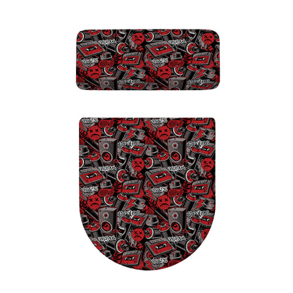 Grunge Graffiti Pattern Print Toilet Lid And Tank Cover Set
